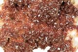 Glittering, Ruby Red Vanadinite Crystals on Barite - Morocco #278247-1